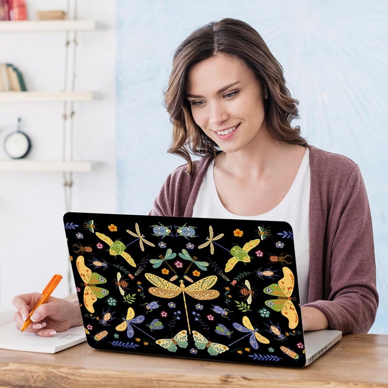 DINKY Laptop Skin Sticker Decal 15.6" 15.4" 12" 13" 13.3" 14" 15 inch Laptop Universal Vinyl Skin Stickers Cover Art Decal Notebook PC Personalized Protector, Black Dragonfly - Image 2